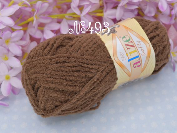Baby Softy Alize пряжа 493 коричневий