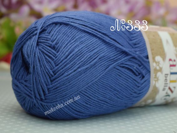Bella Alize 100 грам однотонна пряжа 333 синій