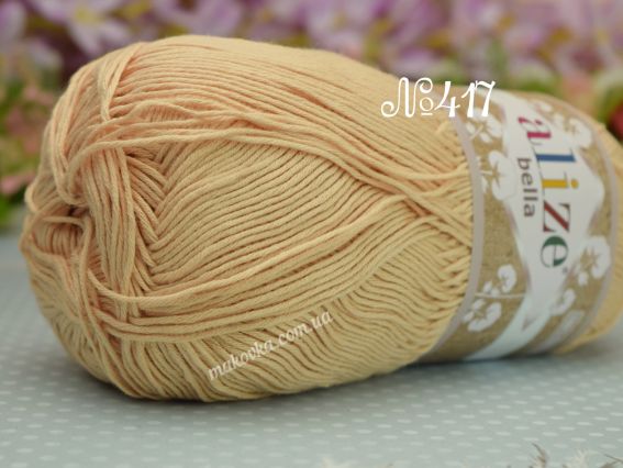 Bella Alize 100 грам однотонна пряжа 417 нюдовий