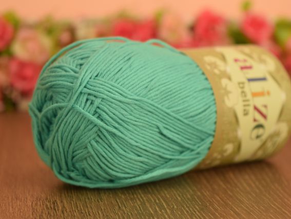 Bella Alize 100 грам однотонна пряжа 477 бірюзовий