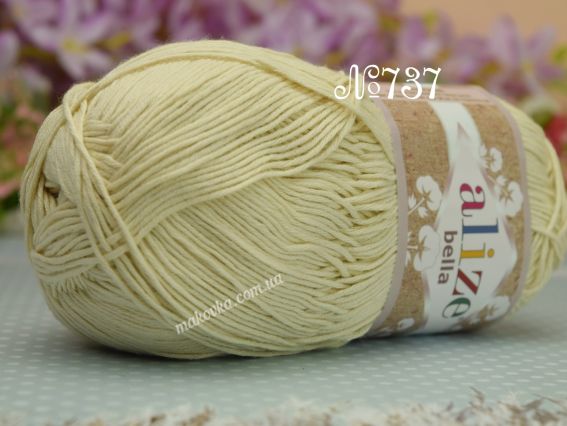 Bella Alize 100 грам однотонна пряжа 737 крем-беж