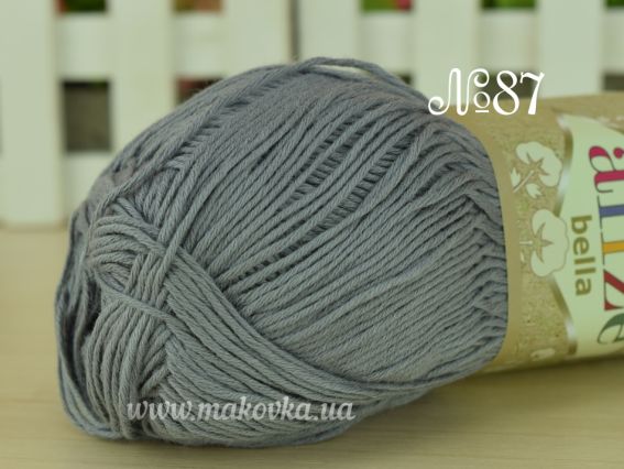 Bella Alize однотонна пряжа 87 угольный серый