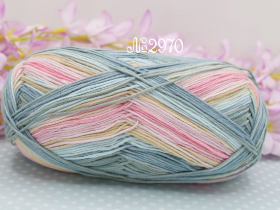 Bella batik Alize пряжа 2970 блакитно-сірі-блакитні-рожеві-