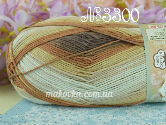 Bella batik Alize пряжа 3300 кавово-коричневі