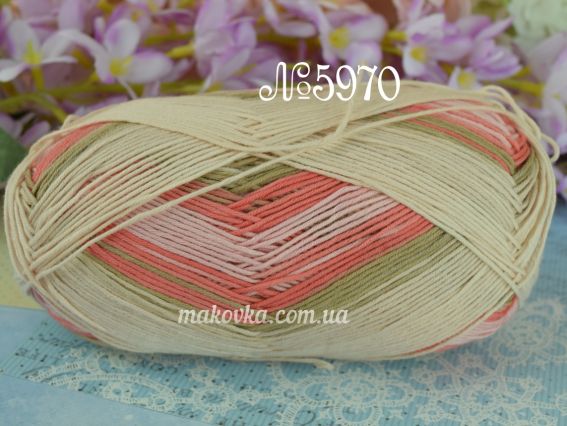 Bella batik Alize пряжа 5970 корал-кава-беж