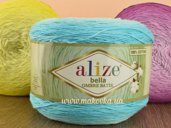 Пряжа Алізе Бела омбре Батик нитка для в'язання Bella OMBRE Batik Alize
