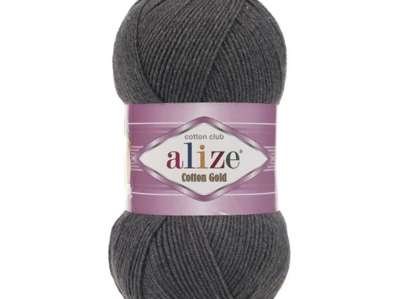 Cotton gold Alize пряжа 182 средне-серый меланж