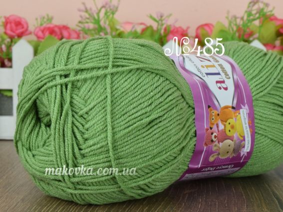 Cotton gold Alize пряжа 485 зелений