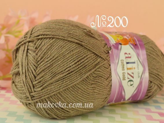 Cotton gold Alize пряжа 688 кофейно-бежевый меланж