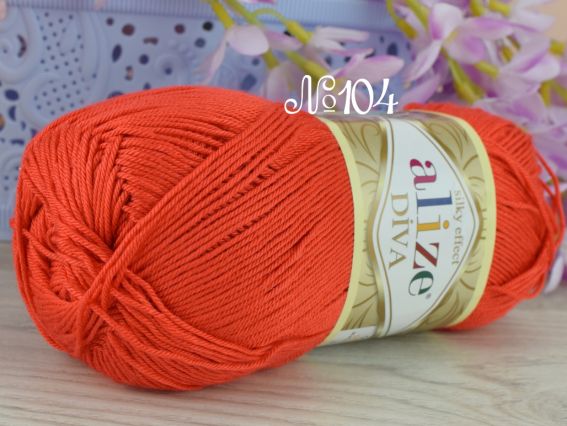 DIVA Alize пряжа 104 світлий червоний