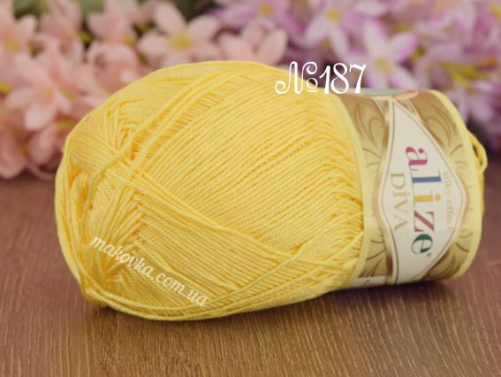 DIVA Alize пряжа 187 жовтий світлий 