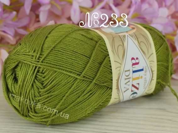 DIVA Alize пряжа 233 приглушений жовтувато-зелений