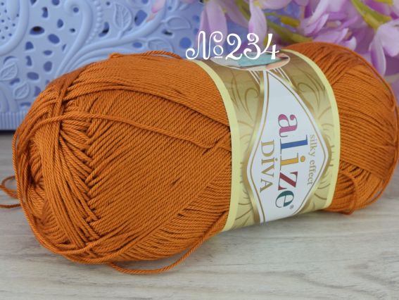 DIVA Alize пряжа 234 коричнево-охровий