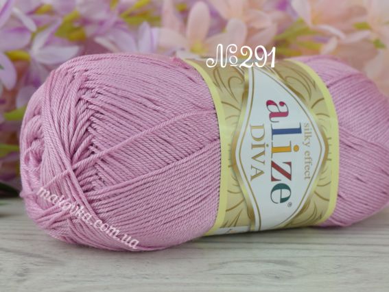 DIVA Alize пряжа 291 світлий бузково- рожевий