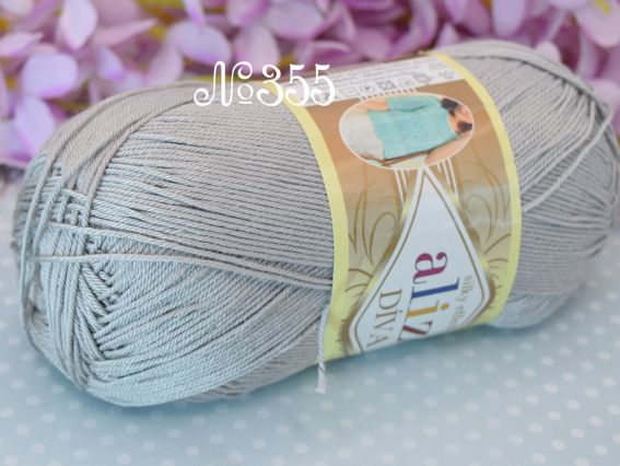 DIVA Alize пряжа 355 світлий сірий