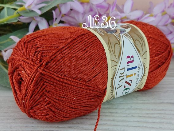 DIVA Alize пряжа 36 теракот