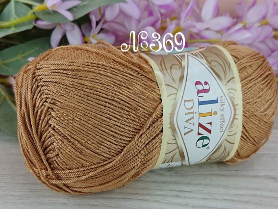 DIVA Alize пряжа 369 світлий бежево-коричневий