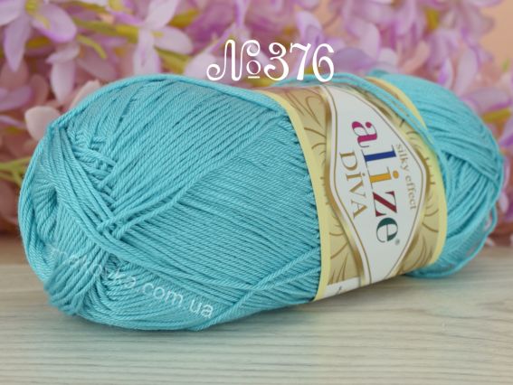DIVA Alize пряжа 376 зелено-блакитний