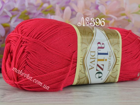 DIVA Alize пряжа 396 малиново-червоний