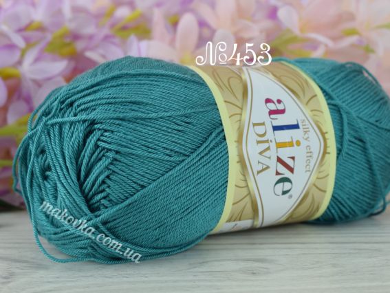 DIVA Alize пряжа 453 темно зелений