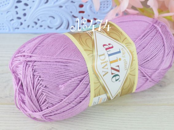DIVA Alize пряжа 474 св. рожево-бузковий