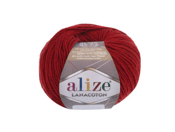 Lanacoton Alize пряжа 56 красный