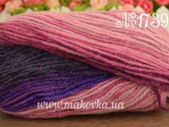 Lanagold Batik Alize пряжа 1739 розово-фиолетовые