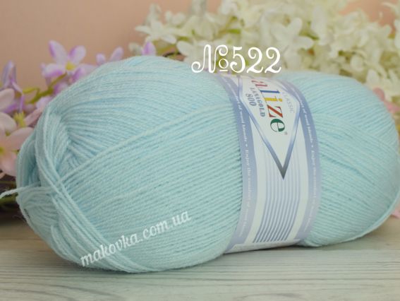 Lanagold 800 Alize пряжа 522 св. бірюзовий