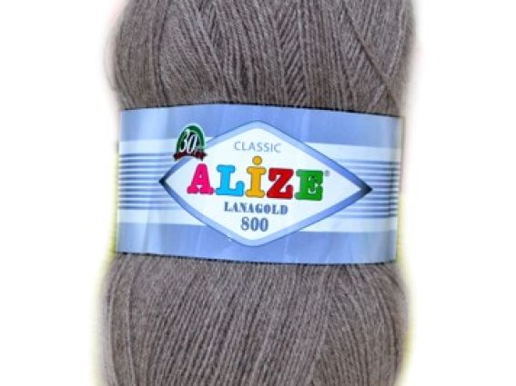 Пряжа Alize Lanagold 800 Алізе Лана голд 800 напіввовняна
