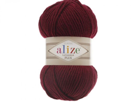 Lanagold PLUS Alize пряжа 57 бордовый