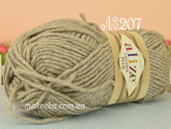 Lanagold PLUS Alize пряжа 207 св-коричневый меланж