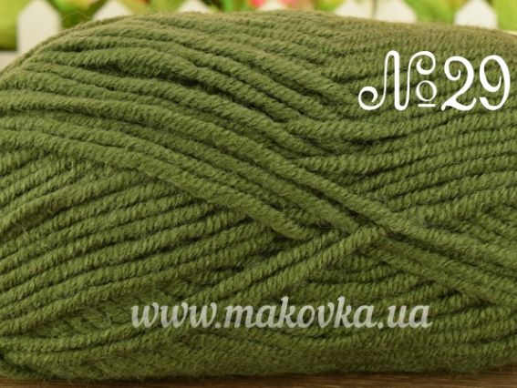 Lanagold PLUS Alize пряжа 29 зеленый приглушенный