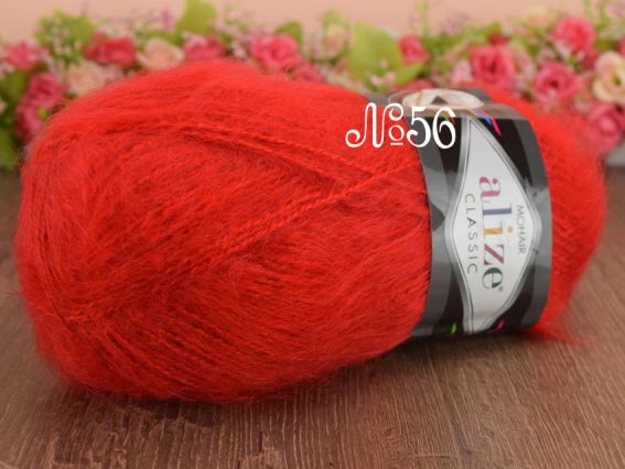 Mohair Classic ALIZE мохер Класік Алізе пряжа 56 красный