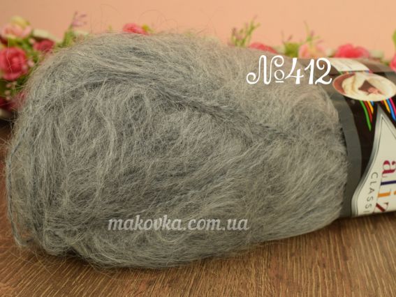 Mohair Classic ALIZE мохер Класік Алізе пряжа 412 т.- серый меланж