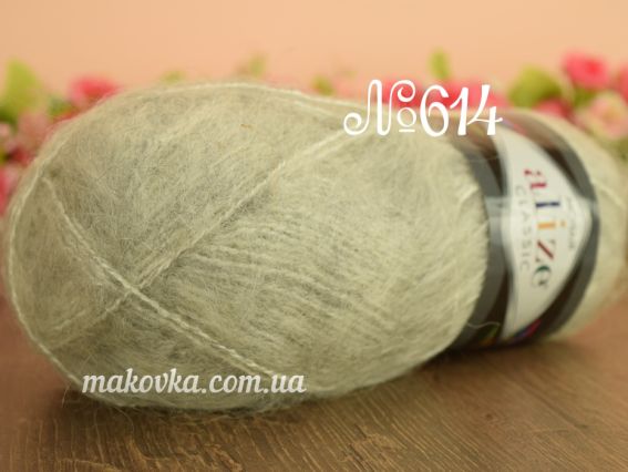 Mohair Classic ALIZE мохер Класік Алізе пряжа 614 серый меланж