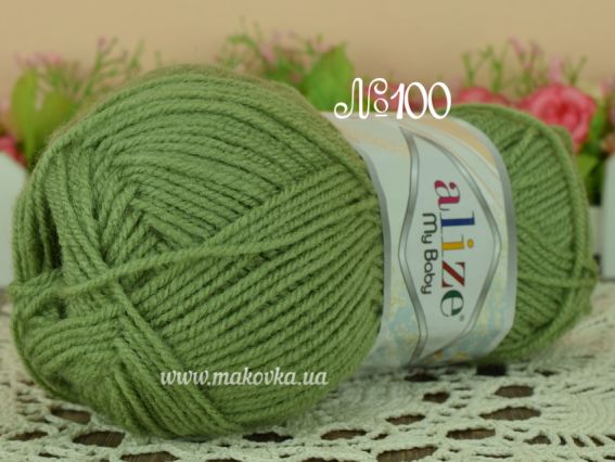 My Baby Alize пряжа 100 оливковий