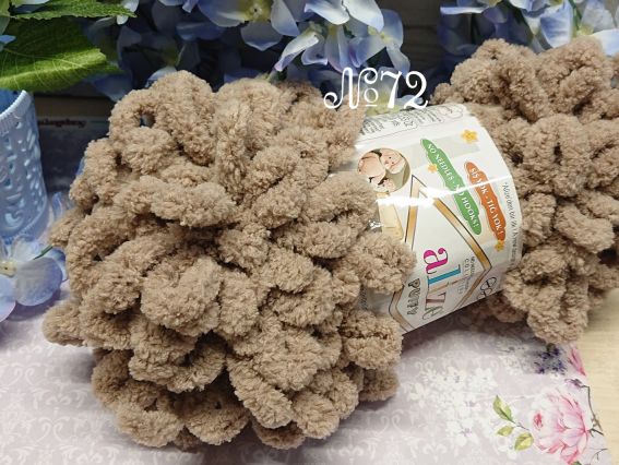 Puffy Alize пряжа 72 сірувато-кавовий