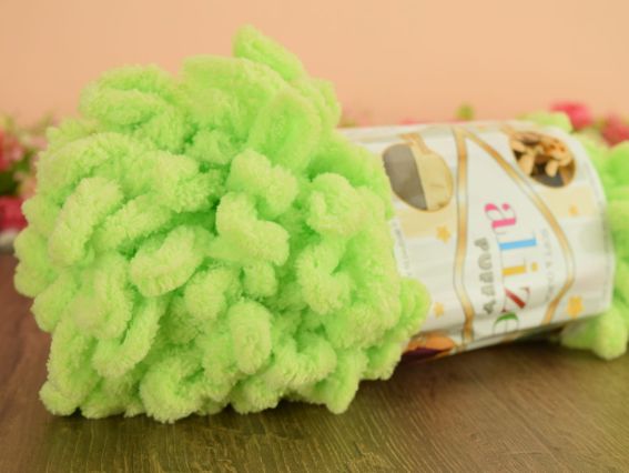 Puffy Alize пряжа 41 зелене яблучко