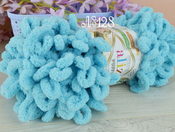 Puffy Alize пряжа 128 м'ятно-бірюзовий пастельний