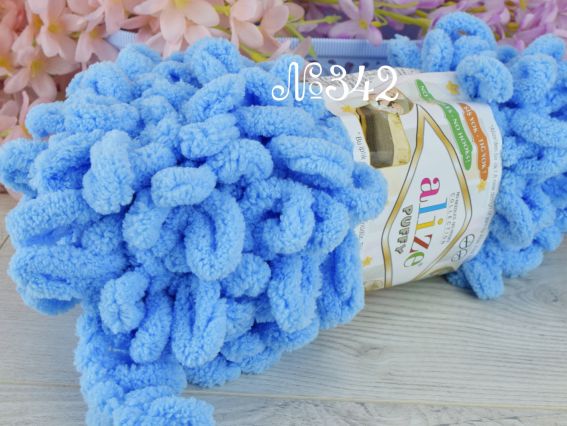 Puffy Alize пряжа 342 блакитний пастельний