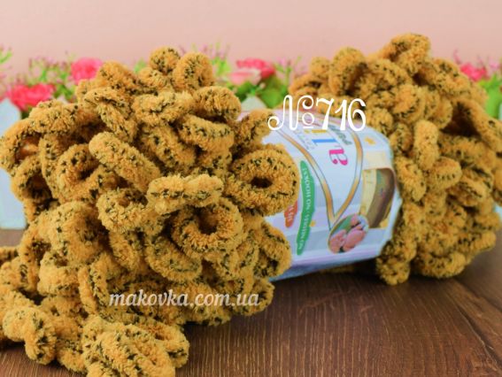 Puffy Alize пряжа 716 іриска-чорний