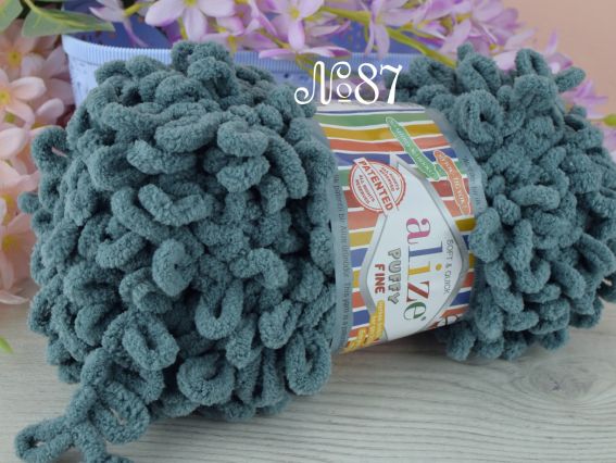 PUFFY Fine Alize пряжа 87 вугільний сірий