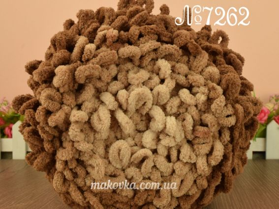 Puffy Fine OMBRE batik Alize пряжа 7262 коричневый