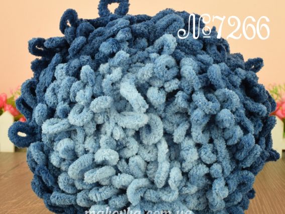 Puffy Fine OMBRE batik Alize пряжа 7266 джинсовый