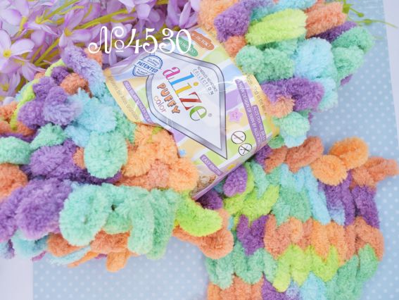 4530 салат-мята-абрикос-бузковий-блакитний