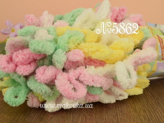 5862 рожевий, жовтий, білий, салат. меланж