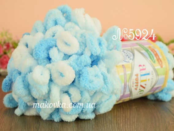 5924 біло-бірюзовий меланж