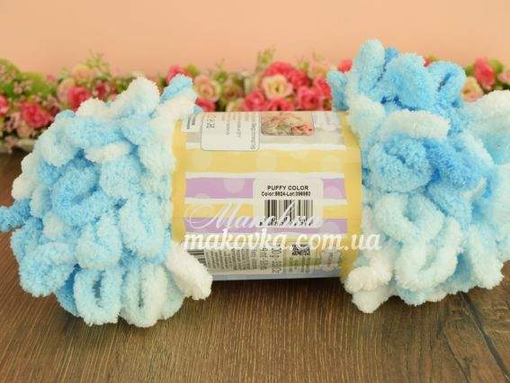 5924 біло-бірюзовий меланж