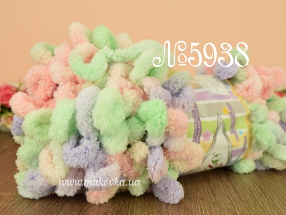 5938 тендітний салатово-бузково-персиковий