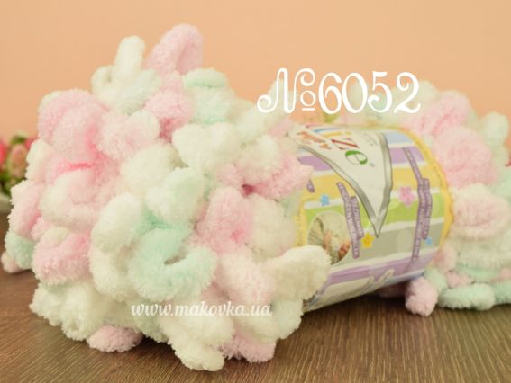 6052 ніжний рожево-біло-салатовий